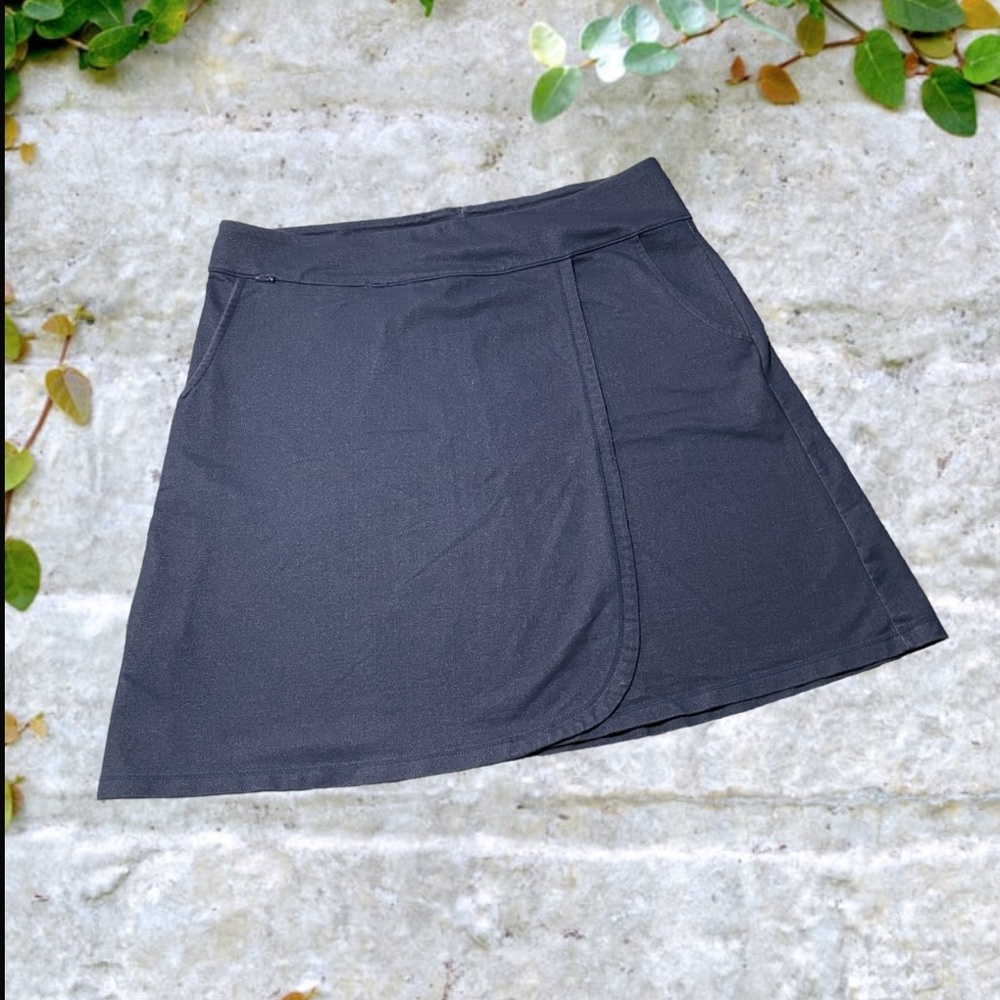 REI Blue Faux Wrap Mini Skirt sz Medium